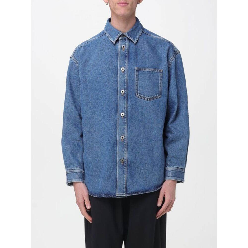 Loewe Men Anagram Denim Overshirt Loewe